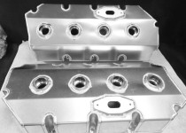 WILLIAMS  HEMI  FUEL HEAD  10 BOLT  PLAIN FINISH  FABRICATED BILLET RAIL VALVE COVERS  10 BOLTS